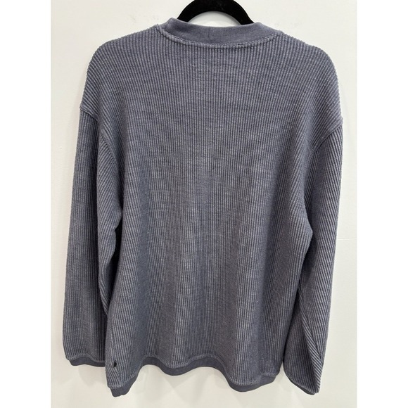 BE. Cool Mom Sweatshirt Large Gray Graphic Waffle Knit Pullover Cozy Casual - Picture 2 of 8